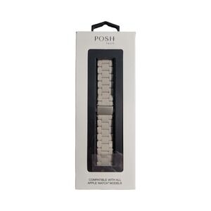 Aa9-O Posh Tech Orla Silicone Steel Band for Apple Watch‎ - Beige Open Box